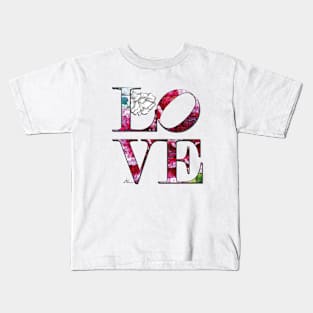 LOVE Letters January Birth Month Flower Carnation Kids T-Shirt